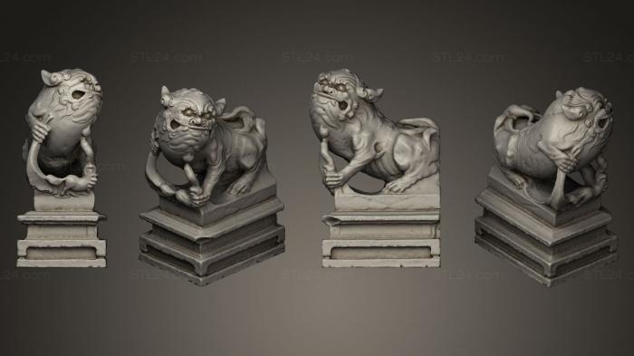 Статуэтки львы тигры сфинксы (Статуя Льва 012 F, STKL_0150) 3D модель для ЧПУ станка